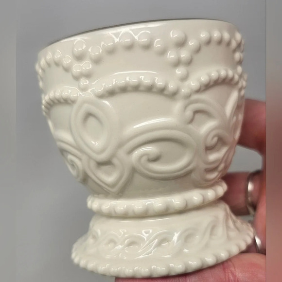 Lenox Ivory Fine China Classic Beaded Votive / Tea Light Candle Holder Set of 3 - Picture 6 of 16